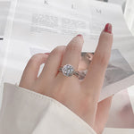 S925 Sterling Silver Plum Blossom Moissanite Ring