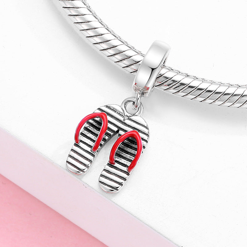 S925 Sterling Silver Flip Flop Pendant
