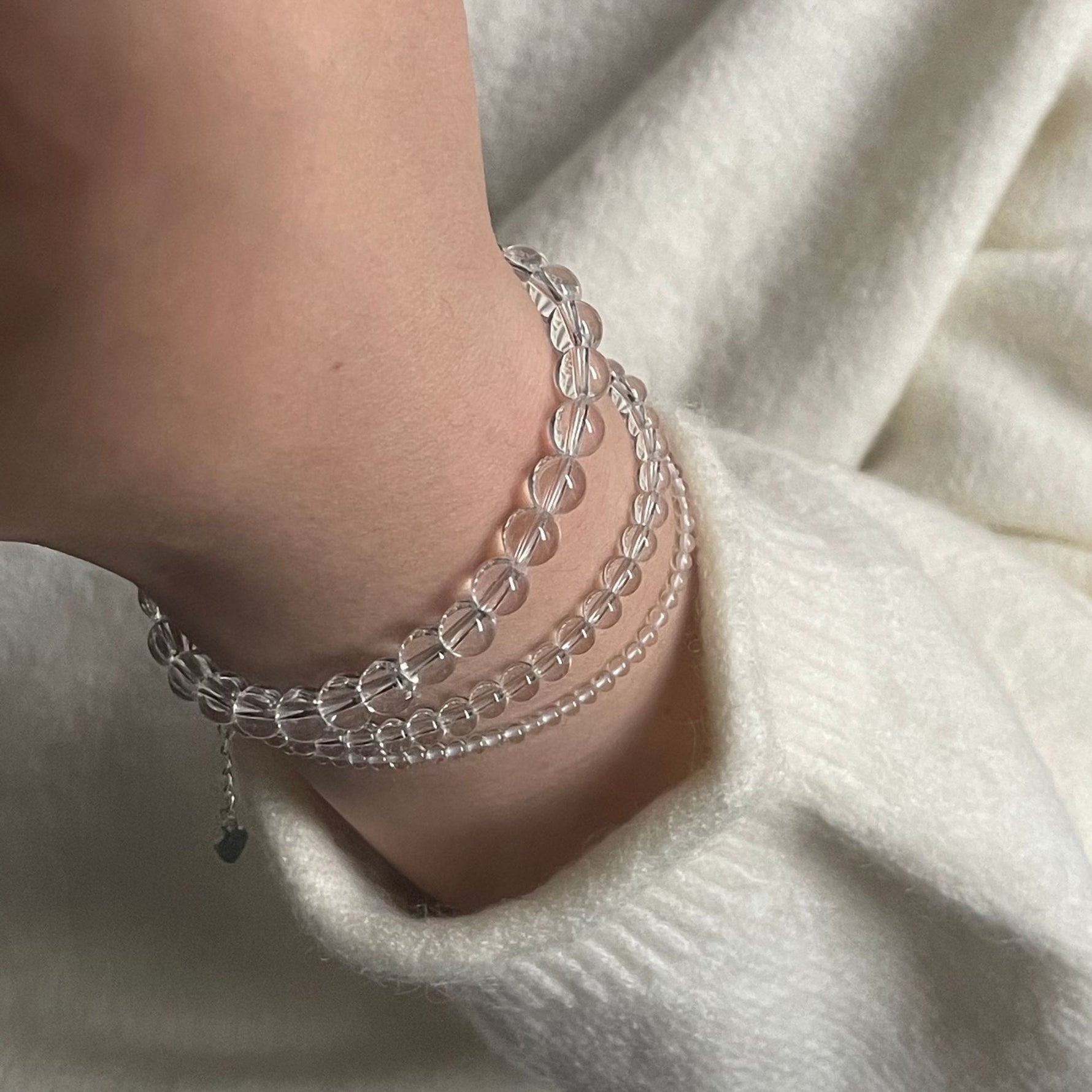S925 sterling silver white crystal bracelet