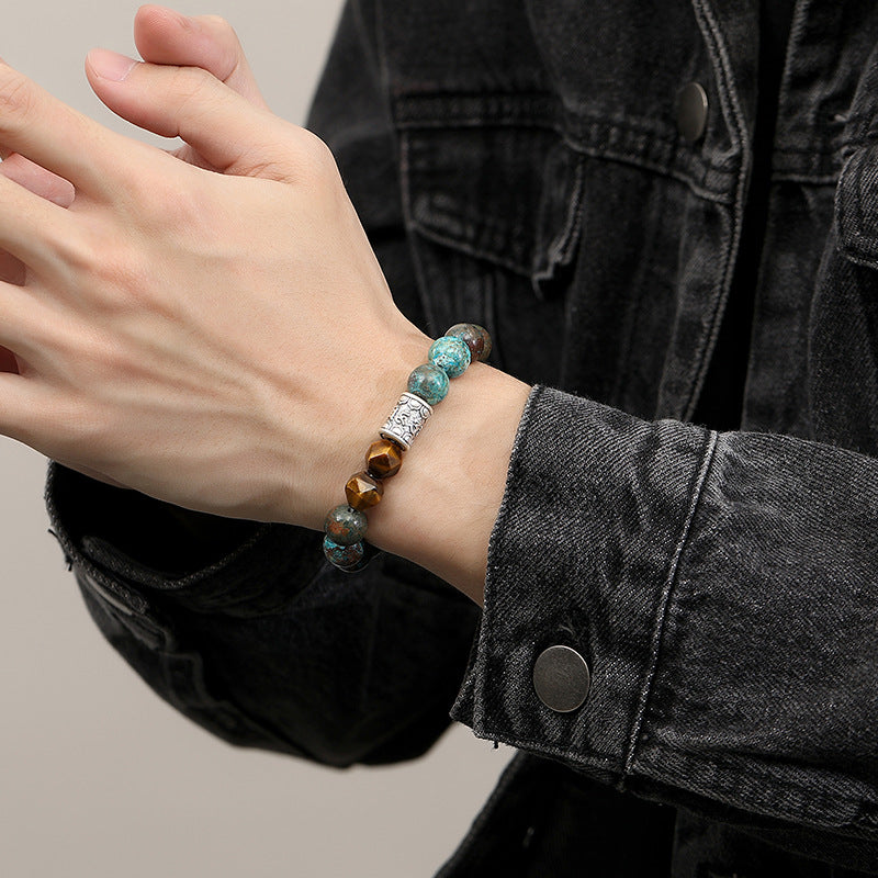 999 Fine Silver Six‑Syllable Mantra Trendy Premium Tibetan Script Bracelet for Men
