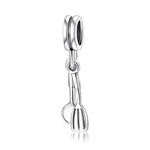 S925 Sterling Silver Spoon and Fork Pendant
