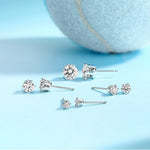 S925 Sterling Silver Round Moissanite Earrings for Sensitive Ears
