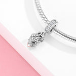 S925 Sterling Silver Anatomical Heart Zircon Inlaid Pendant