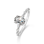 925 Sterling Silver Oval Moissanite Ring