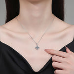 S925 Sterling Silver Moissanite Four Pointed Stars Pendant Necklace