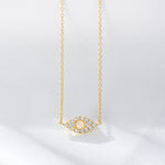 S925 Sterling Silver Devil's Eye Opal Zircon Inlaid Necklace