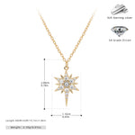 S925 Sterling Silver Zircon Star Necklace