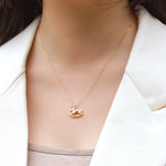 S925 Sterling Silver Gold-Plated Trojan Horse Pendant Necklace