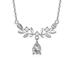 S925 Sterling Silver Moissanite Wheat Water Drop Pendant Necklace