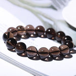 Natural Smoky Quartz Single-Strand Solid-Color Bracelet