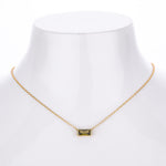 Rectangular colored zircon s925 sterling silver December birthstone collar necklace