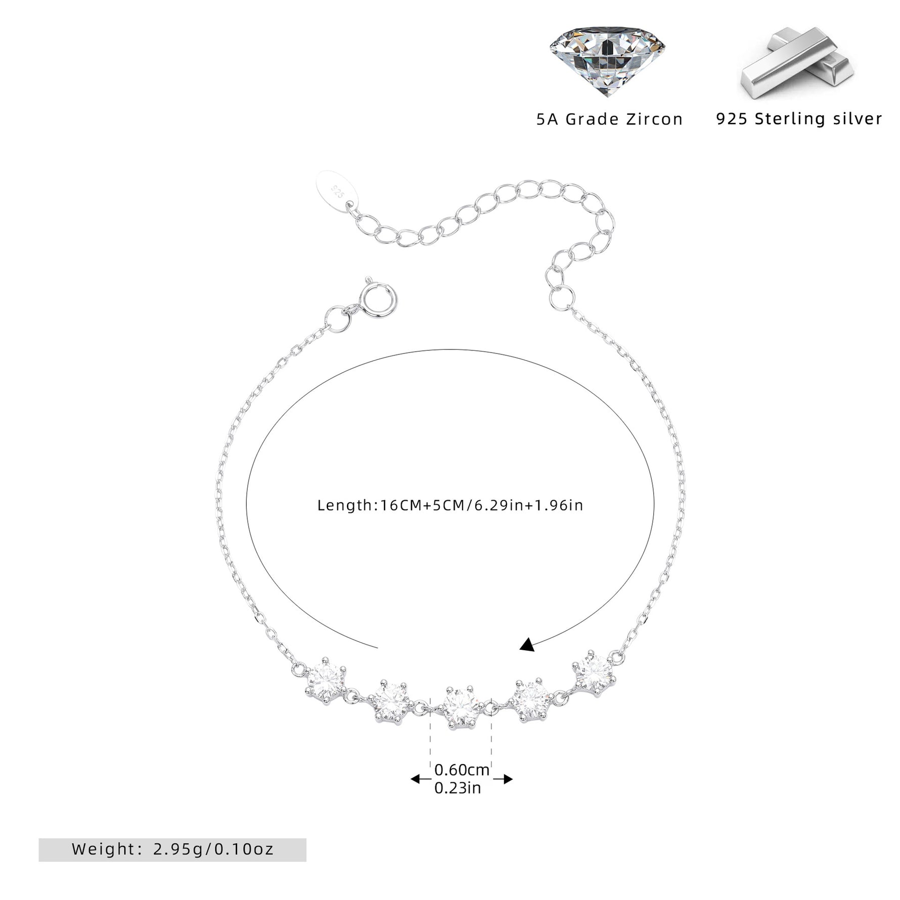 S925 Sterling Silver Starry Sky Bracelet
