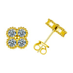 S925 Sterling Silver Moissanite Four-Leaf Clover Stud Earrings