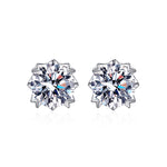 S925 Sterling Silver Snowflake Moissanite Earrings