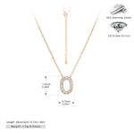 S925 Sterling Silver Simple Zircon Necklace with English Letters