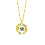 S925 Sterling Silver Feather Moissanite Pendant Necklace