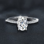 S925 Sterling Silver Oval Moissanite Ring