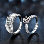 S925 Sterling Silver Moissanite Forever Together Promise Ring