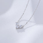 S925 Sterling Silver Zircon Diamond-Embedded Loving Heart Necklace