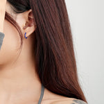 925 Sterling Silver Blue Enamel Drop Earrings