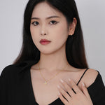 S925 Sterling Silver Moonstone and Zircon Collarbone Necklace