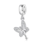 S925 Sterling Silver Butterfly Fairy Zircon Pendant