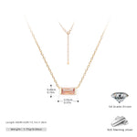 Rectangular colored zircon s925 sterling silver December birthstone collar necklace