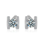 Moissanite S925 silver H letter earrings