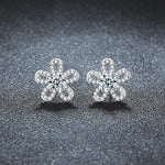 S925 Sterling Silver Sunflower Earrings with Openwork Pearls and Moissanite