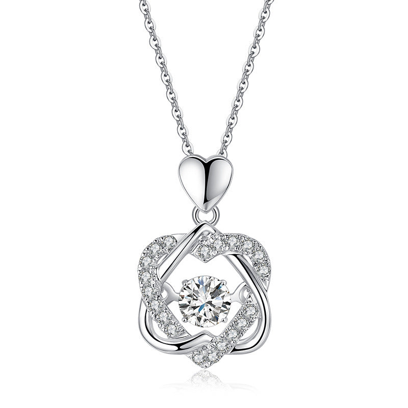 S925 Sterling Silver Moissanite Eight Awn Star Necklace