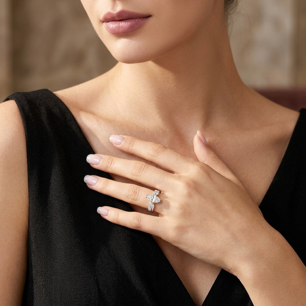 S925 Silver Stackable Moissanite Ring