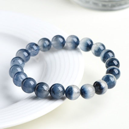 Natural Blue Rabbit Fur Quartz Bead Bracelet