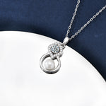 S925 Sterling Silver Moissanite Natural Pearl Gourd Pendent Necklace
