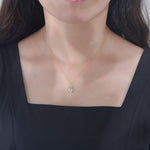S925 Sterling Silver Drop-Shaped Sky Blue Topaz Pendant Necklace