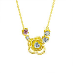 S925 Sterling Silver Moissanite Heart-Shaped Pendant Rose Necklace