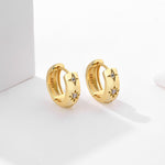 S925 Sterling Silver Hoop Earrings with Zirconia