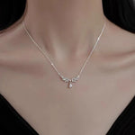 S925 Sterling Silver Moissanite Wheat Water Drop Pendant Necklace