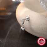 S925 Sterling Silver Snowflake & Wave Spinner Tassel Moissanite Earrings(Single unit)
