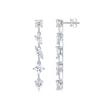 S925 Silver Pear-Shaped Moissanite Long Earrings