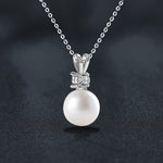 S925 Sterling Silver Moissanite Pearl Necklace