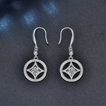 New Chinese retro copper tassel 925 silver Mosan diamond ear hook