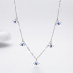 S925 Sterling Silver Fashion Evil Eye Necklace