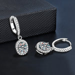 925 Sterling Silver Oval Moissanite Earrings