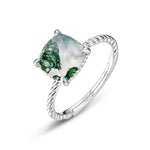 S925 Sterling Silver Gold-Plated Multi-Colored Natural Gemstone Ring