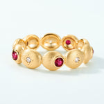 S925 Sterling Silver Gold-Plated Ruby Full Circle Ring