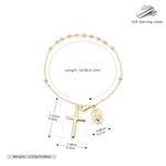 S925 Sterling Silver Rosary Cross Bracelet