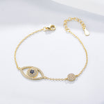 S925 Sterling Silver Devil's Eye Zircon Inlaid Bracelet