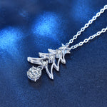 S925 Sterling Silver Moissanite Christmas Tree Pendant Necklace