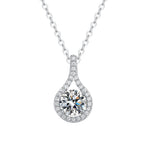 S925 Sterling Silver Moissanite Water Drop Pendant Necklace