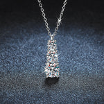 S925 sterling silver Moissanite Three lifetimes Necklace